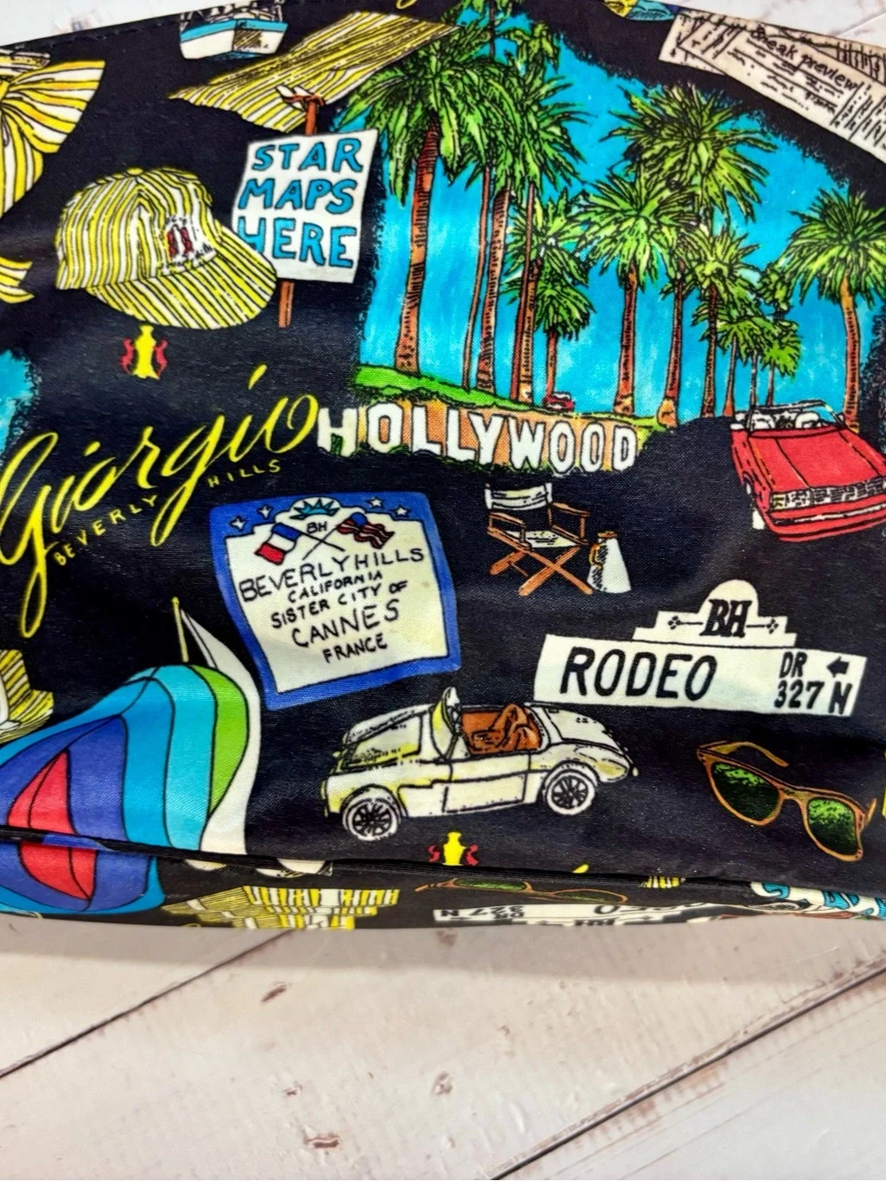 Nicole Miller Giorgio Beverly Hills Vintage Novelty Print Cosmetic Makeup Bag